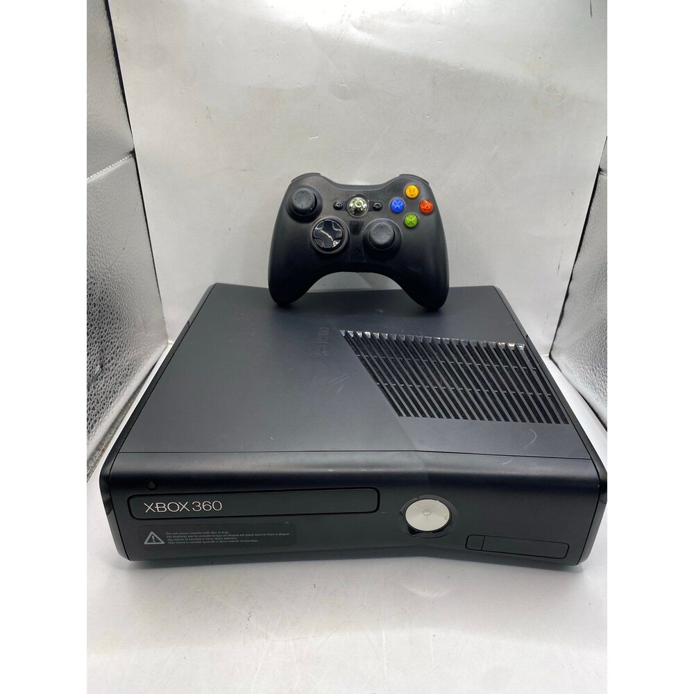 Microsoft Xbox 360 Slim Black 4GB Bundle + wireless Controller TESTED Authentic